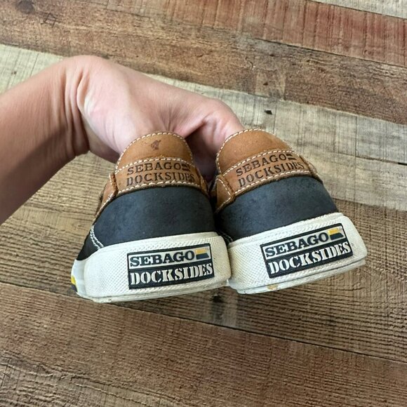 Sebago Docksides Men's Brown/Black Slip On Boat Shoes Size 6 - Picture 8 of 12